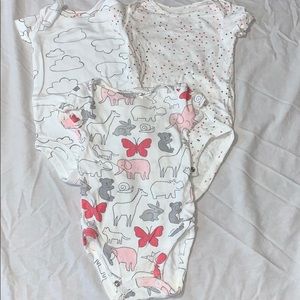 Baby Girl Short Sleeve Onesie Set